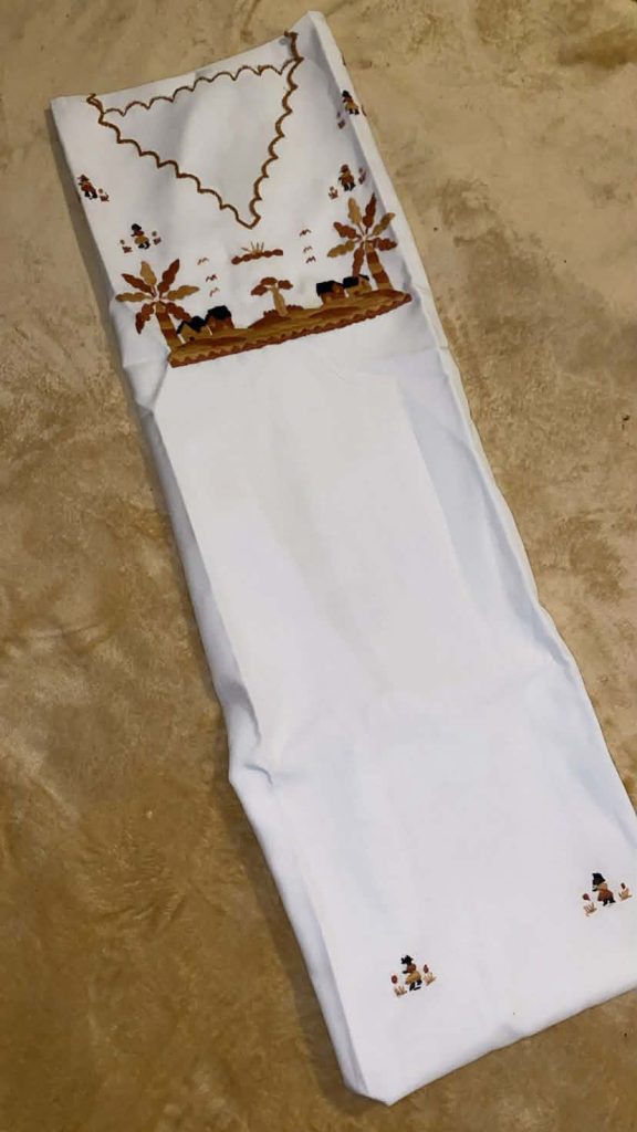 Boubou Madagascar — Modèle Palmiers Marron