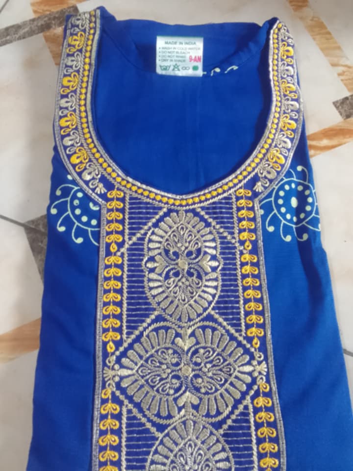 Boubou Bleu Royal et Or
