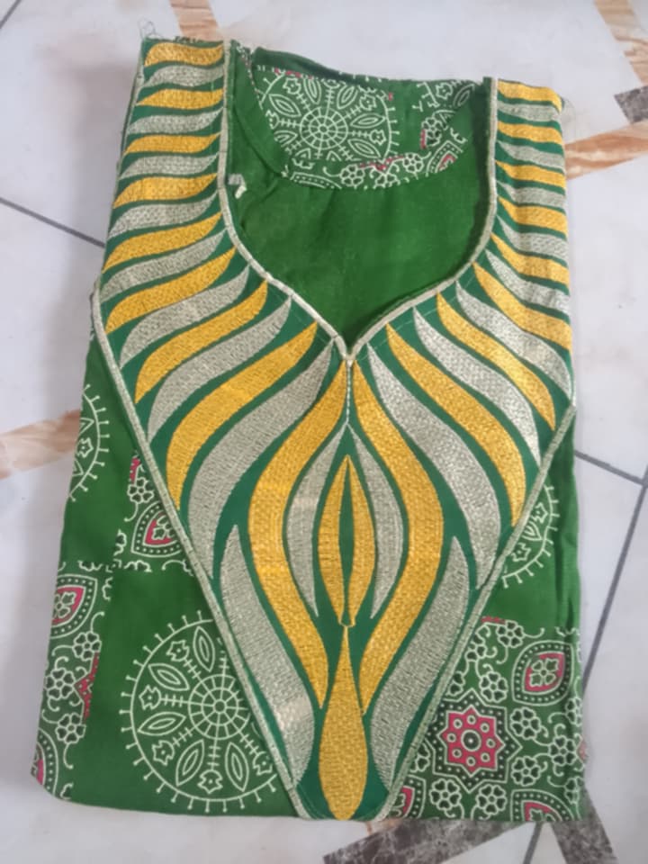 Boubou Vert et Or