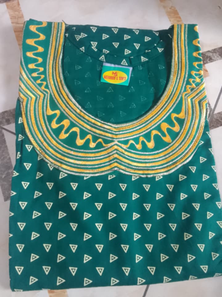 Boubou Vert Triangles Dores