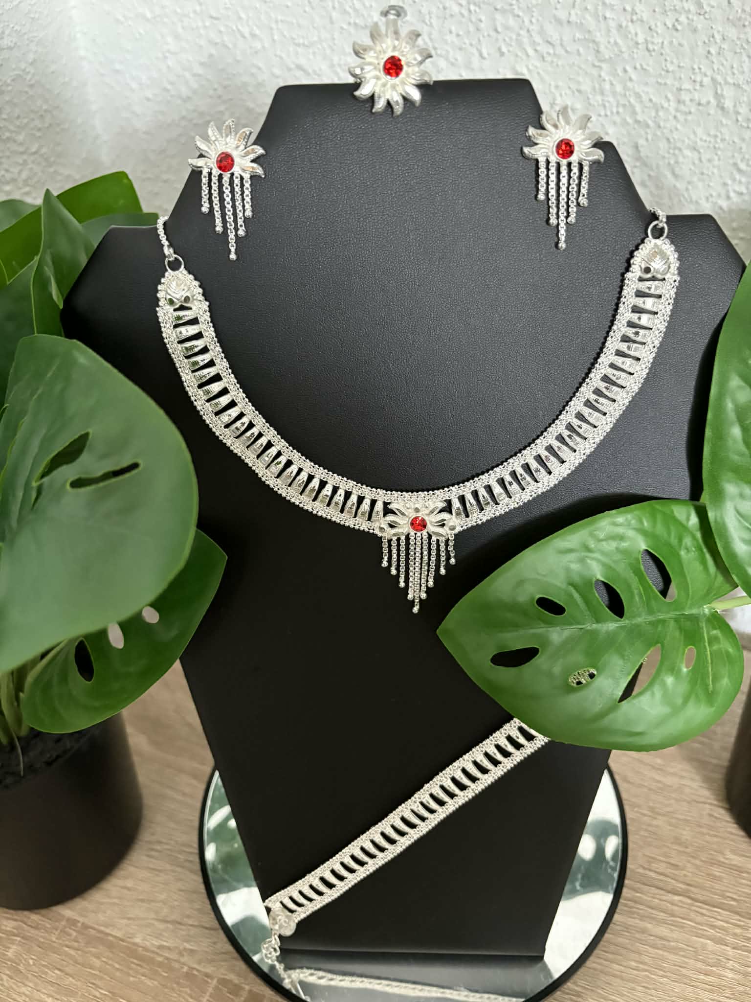 Parure Argentee - Collier, Boucles et Bracelet