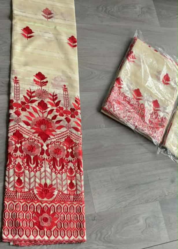 Salouva Creme Fleurs Rouges